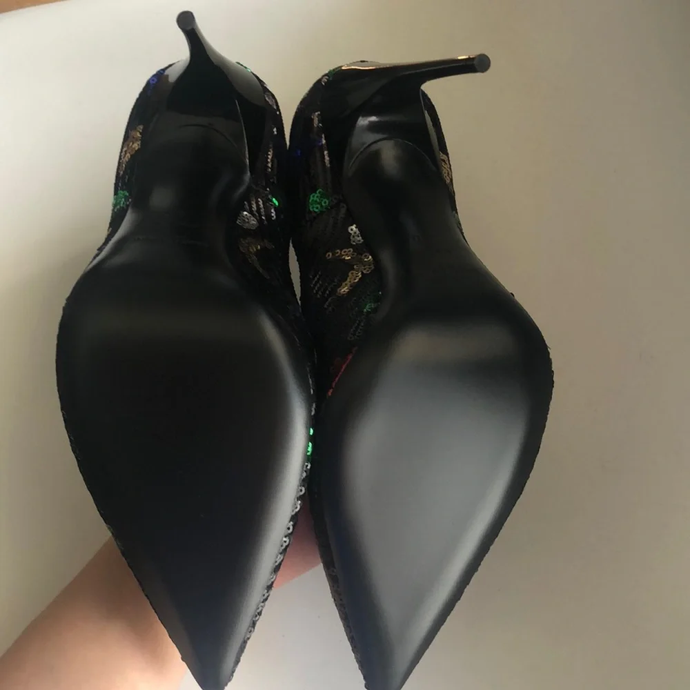 NIB $1,195 Saint Laurent YSL Palace Sequined High-Heel Pumps in size 10 / 40! - Picture 6 of 8